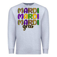 Heather Grey mardi mardi mardi gras Premium Sweatshirt - OliviaCreatesArt