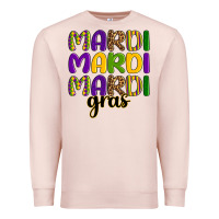 Pale Pink mardi mardi mardi gras Premium Sweatshirt - OliviaCreatesArt