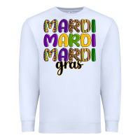 White mardi mardi mardi gras Premium Sweatshirt - OliviaCreatesArt