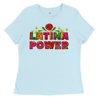 Baby Blue latina power Ladies Tee - AdoDesignShop