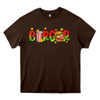 Chocolate Brown burger with coke and stars Heavy Core Tee - AdoDesignShop
