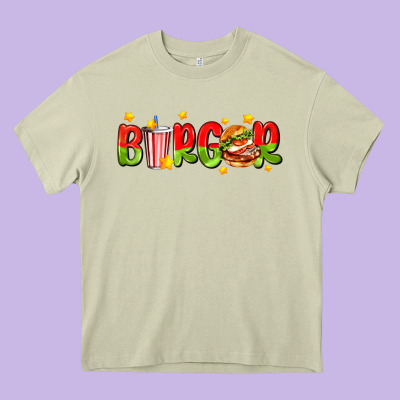Burger With Coke And Stars Heavy Core Tee Designed By Adodesignshop