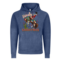 Vintage Denim howdy christmas cowboy santa Vintage Hoodie - MaliasSmallBusiness
