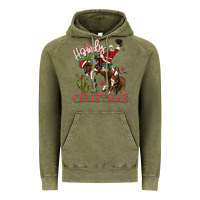 Vintage Olive howdy christmas cowboy santa Vintage Hoodie - MaliasSmallBusiness