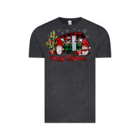 Vintage Black merry christmas gnome caravan Vintage Tee - JahusDesignShop