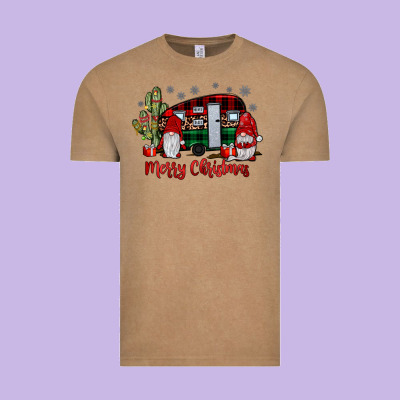 Merry Christmas Gnome Caravan Vintage Tee Designed By Jahusdesignshop