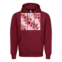 Burgundy hibiscus flowers with glitter Zipper Hoodie - TumblerDesignByShophia