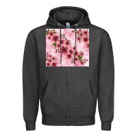 Charcoal Heather hibiscus flowers with glitter Zipper Hoodie - TumblerDesignByShophia