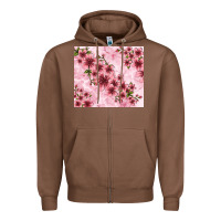 Chestnut hibiscus flowers with glitter Zipper Hoodie - TumblerDesignByShophia