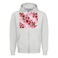 Dove Grey hibiscus flowers with glitter Zipper Hoodie - TumblerDesignByShophia