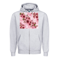 Heather Grey hibiscus flowers with glitter Zipper Hoodie - TumblerDesignByShophia