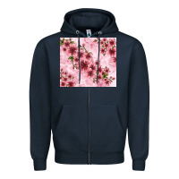 Navy hibiscus flowers with glitter Zipper Hoodie - TumblerDesignByShophia
