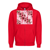 Red hibiscus flowers with glitter Zipper Hoodie - TumblerDesignByShophia