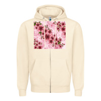 Sandshell hibiscus flowers with glitter Zipper Hoodie - TumblerDesignByShophia