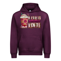 Mauve Wine V For is Valentine Venti Urban Hoodie - CowhideDigitalArt