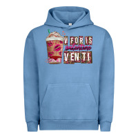 Pigment Pebble Blue V For is Valentine Venti Urban Hoodie - CowhideDigitalArt