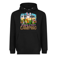 Black Happy Easter camping Heavyweight Hoodie - OliviaCreatesArt