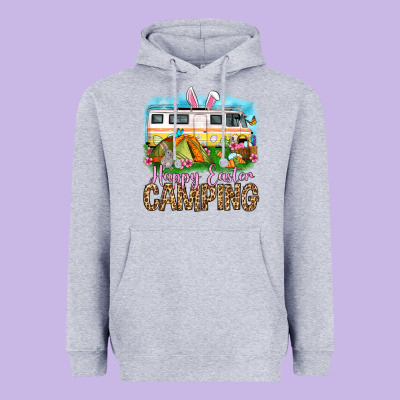 Happy Easter Camping Heavyweight Hoodie Designed By Oliviacreatesart