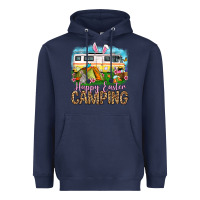 Navy Happy Easter camping Heavyweight Hoodie - OliviaCreatesArt