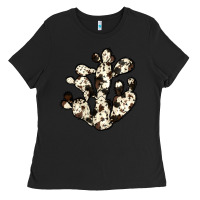 Black cowhide cactus Ladies Tee - JahusDesignShop