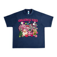 Navy retro pink christmas vibes Urban Heavy Tee - MaliasSmallBusiness
