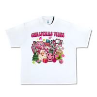 White retro pink christmas vibes Urban Heavy Tee - MaliasSmallBusiness