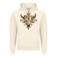 Vintage Artic bull skull with aztec sunflower leopard Vintage Hoodie - MaliasSmallBusiness