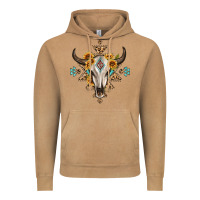 Vintage Camel bull skull with aztec sunflower leopard Vintage Hoodie - MaliasSmallBusiness