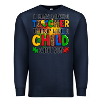 Navy it takes a special teacher to hear what a child can't say Premium Sweatshirt - OliviaCreatesArt