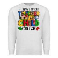 Oatmeal Heather it takes a special teacher to hear what a child can't say Premium Sweatshirt - OliviaCreatesArt