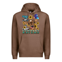 Chestnut My first Birthday baby cow sunflower Premium Hoodie - HowdyJamesFarm