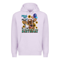 Lilac My first Birthday baby cow sunflower Premium Hoodie - HowdyJamesFarm