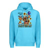 Ocean Blue My first Birthday baby cow sunflower Premium Hoodie - HowdyJamesFarm