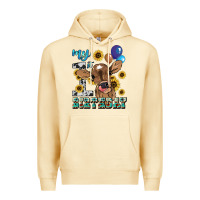 Pina Colada My first Birthday baby cow sunflower Premium Hoodie - HowdyJamesFarm