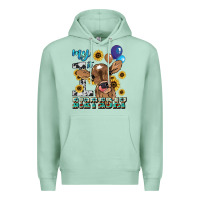 Seafoam My first Birthday baby cow sunflower Premium Hoodie - HowdyJamesFarm