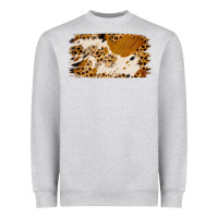 Heather Grey leopard cowhide brushstroke Heavyweight Sweatshirt - Jasminsmagicworld
