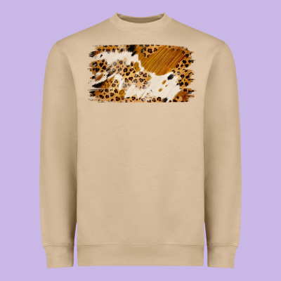 Leopard Cowhide Brushstroke Heavyweight Sweatshirt Designed By Jasminsmagicworld