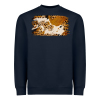 Navy leopard cowhide brushstroke Heavyweight Sweatshirt - Jasminsmagicworld