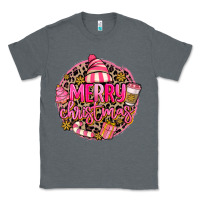 Charcoal Heather pink merry christmas Classic Tee - MaliasSmallBusiness
