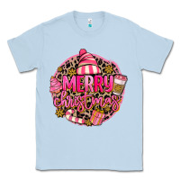 Dusty Blue pink merry christmas Classic Tee - MaliasSmallBusiness