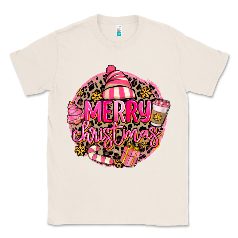 Pink Merry Christmas Classic Tee by MaliasSmallBusiness | Teevron