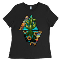 Black cactus1 Ladies Tee - JahusDesignShop