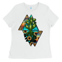 White cactus1 Ladies Tee - JahusDesignShop