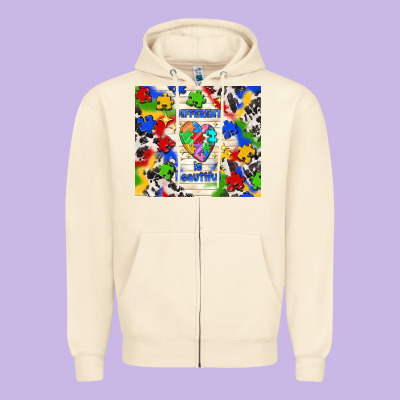 Different Is Beautiful Zipper Hoodie Designed By Tumblerdesignbyshophia