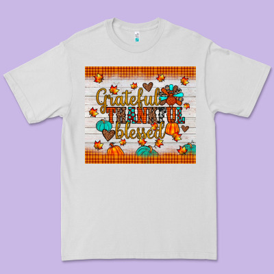 Grateful Thankful Blessed Premium Tee Designed By Jahusdesignshop