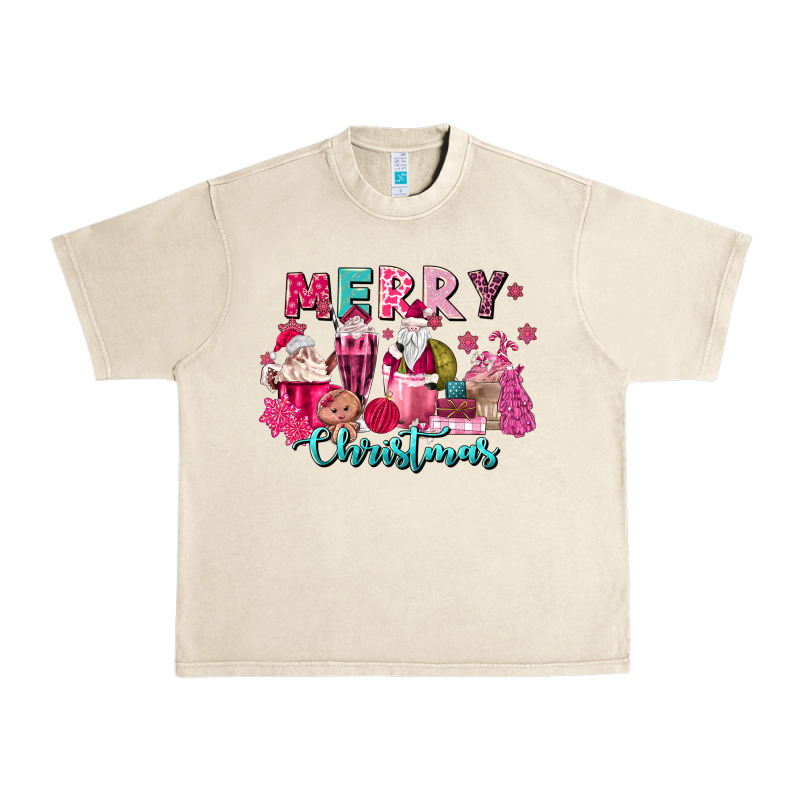 Pink Christmas Coffee Cups Urban Heavy Tee by MaliasSmallBusiness | Teevron