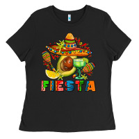 Black fıesta with avocado and sombrero Ladies Tee - AdoDesignShop