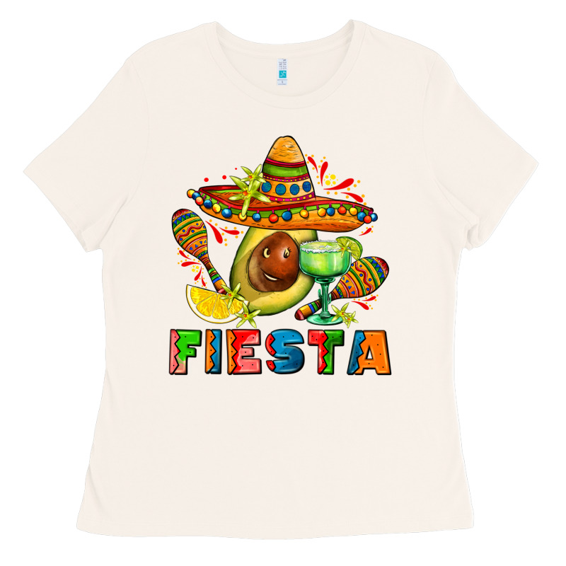 Fıesta With Avocado And Sombrero Ladies Tee by AdoDesignShop | Teevron