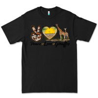 Black Peace Love Giraffes Premium Tee - LillyAllenDesigns