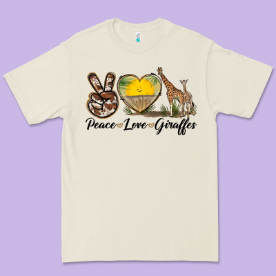 Peace Love Giraffes Premium Tee Designed By Lillyallendesigns